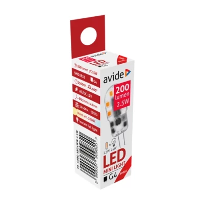 LED spuldze G4, 2.5W, 200lm, 3000K