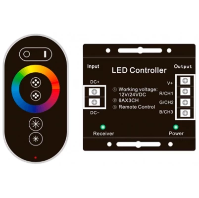 RGB Контроллер для LED ленты с пультом 12-24V, 216W