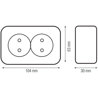 Divvietīga kontaktligzda EVA