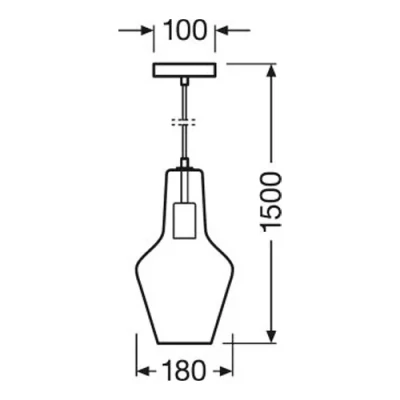 Hanging lamp for E27 bulb VINTAGE 1906 CARVED