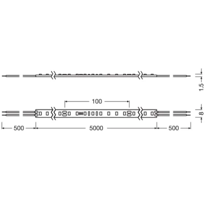 LED strip 5m 3000K IP00 13.2W