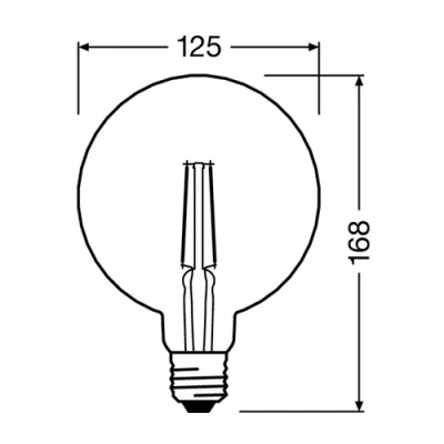 Vintage style LED bulb E27, G125, 4W, 470lm, 2400K