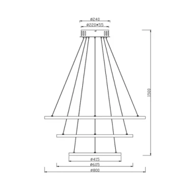 Hanging smart lamp with remote control AARON