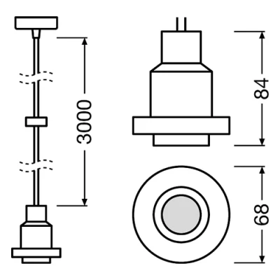 Piekaramā lampa - armatūra E27 spuldzei VINTAGE 1906 PENDULUM