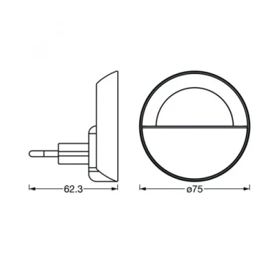 Plug-in LED night light with light sensor LUNETTA SUNSET 4000K