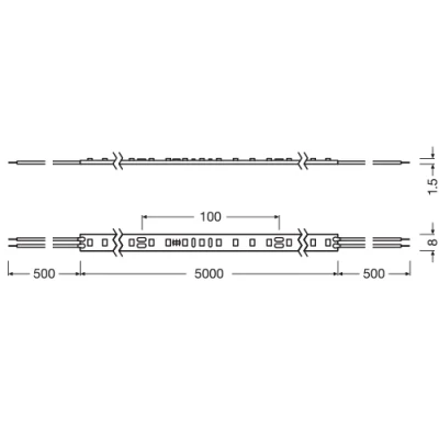 LED лента 5м 4000К IP00 9Вт
