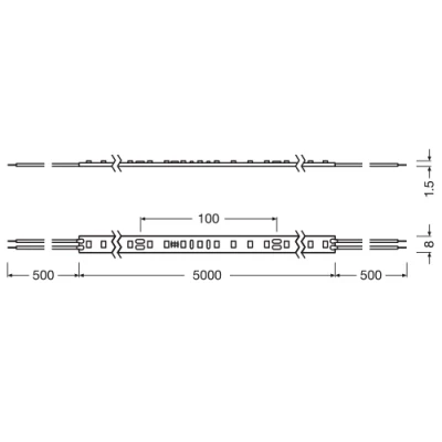 LED strip 5m 3000K IP00 9W