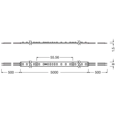 LED Lente 5m 3000K IP00 8.6W