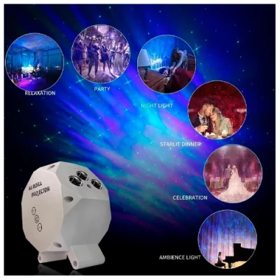 Projektors ar pulti dārzam un mājai - zvaigžņota debess, galaktikas, kosmosa projekcija