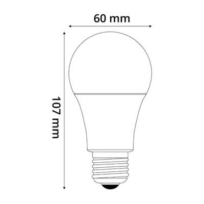 LED лампа E27, A60, 8W, 806lm, 180°, 4000K