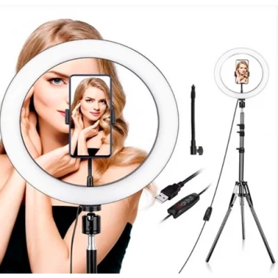 LED Selfie lampa 14W ar regulējamu statīvu