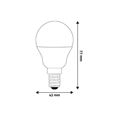 LED bulb E14, G45, 4.5W, 470lm, 3000K