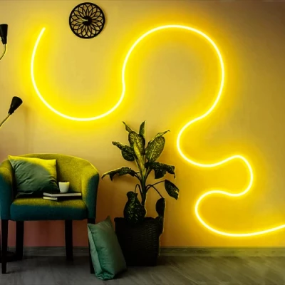 LED Неоновая лента 12V, жёлтая, IP67, 5m, 6x12mm, NEON FLEX