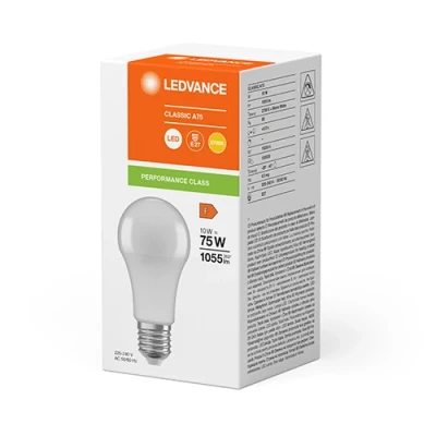 LED spuldze E27, A60, 10W, 1055lm, 2700K