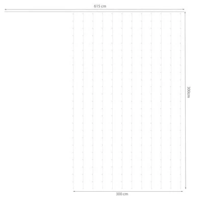 Christmas string - curtains 3x3m, multicolor