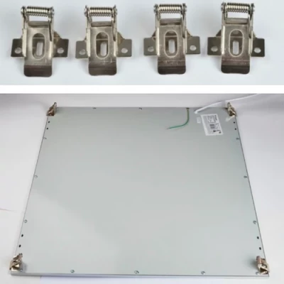 Set of metal clips for LED panels installation in plasterboard