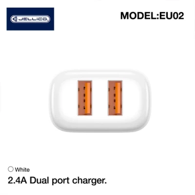 Fast charging adapter 2xUSB, 12 W, 2.4A