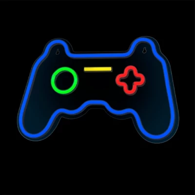 LED Neona gaismas izkārtne - GAMEPAD, daudzkrāsains