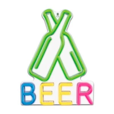 LED Neon light sign - beer, multicolor