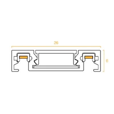SLIM 2m surface plaster magnetic rail