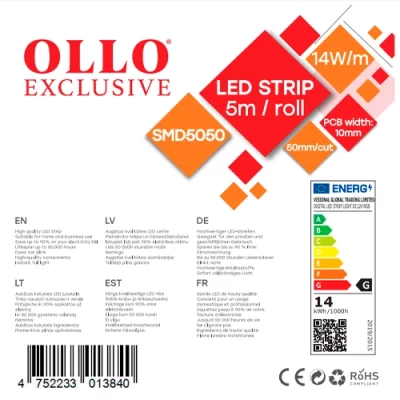 Adrešu LED Lente WS2811, digital RGB, IP20, 12V, 14W