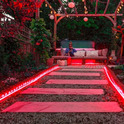 Влагостойкая LED лента красная, IP68, 12V, 12W, SMD5050