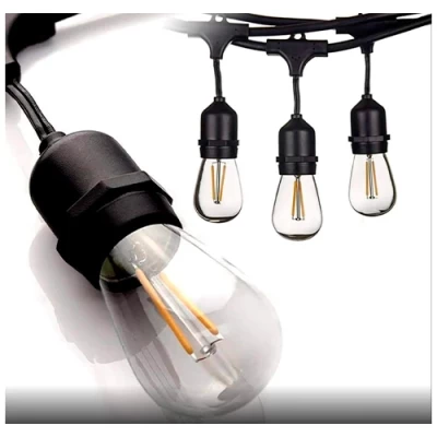 Комплект уличной 15м гирлянды для сада и террас с лампами Е27