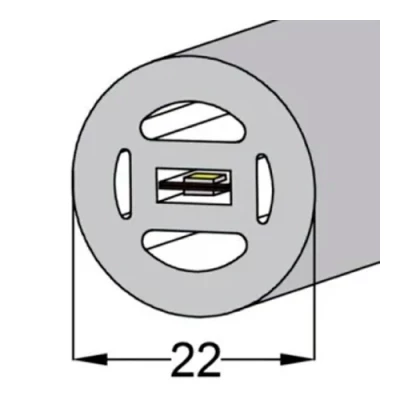 LED neona lente 3m, 3000K, IP67, 24V, 20W/m, NEON FLEX, Professional