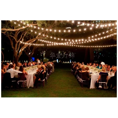 Set of outdoor 5m garlands for gardens and terraces with E27 lamps