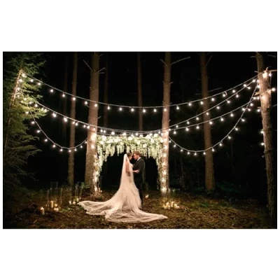 Set of outdoor 100m garlands for gardens and terraces with E27 lamps