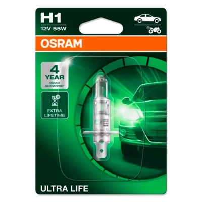 Halogen bulb H1, 12V, 55W, 3200K, ULTRA LIFE series