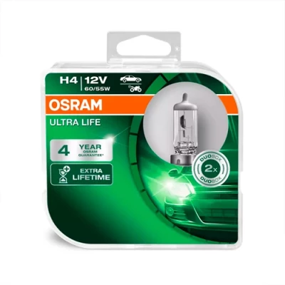 Галогенные лампы H4, 12V, 60/55W, серия ULTRA LIFE