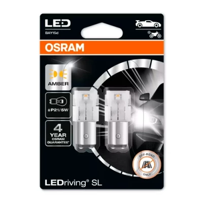 LED bulbs P21/5W yellow, 1W, 12V, LEDriving SL series