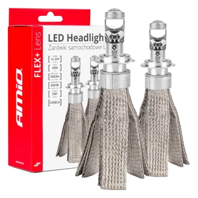 LED bulbs H7/H18, 40W, 6000K, 12-24V, FLEX+ Lens series