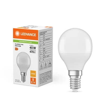 LED Bulb E14, G45, 4.9W, 470lm, 2700K