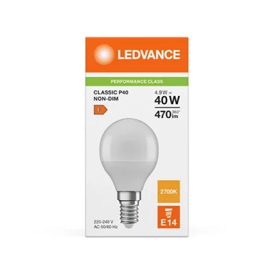 LED Bulb E14, G45, 4.9W, 470lm, 2700K