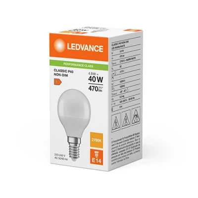 LED Bulb E14, G45, 4.9W, 470lm, 2700K