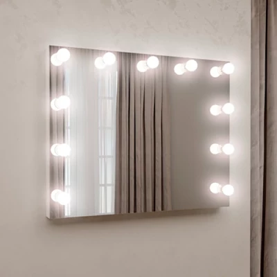 Mirror with LED bulbs 120 x 80 cm, 4000K - neutral white, 12xE14