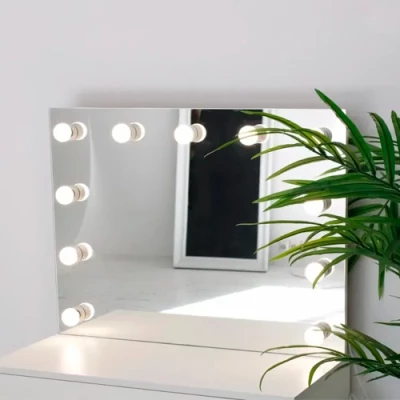 Mirror with LED bulbs 120 x 80 cm, 4000K - neutral white, 12xE14
