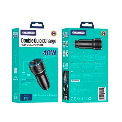 Car charger 2 x USB Type-C, 12-24V, 3A