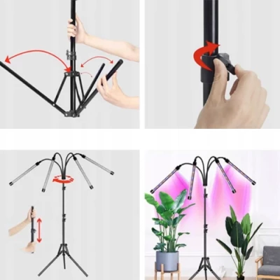 LED Fito gaismeklis augiem un stādiem ar pulti, 14W, IP54, 4x20 LED