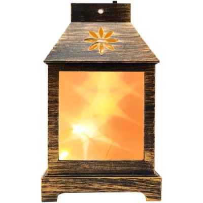 LED Dekoratīvais gaismeklis - laterna ar vara virteni, 12cm, silti balts, IP20, uz baterijas