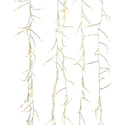 LED Рождественская гирлянда - шторы на медной леске с крючками, 3x3m, теплый белый, 31V, IP44, 1200LED