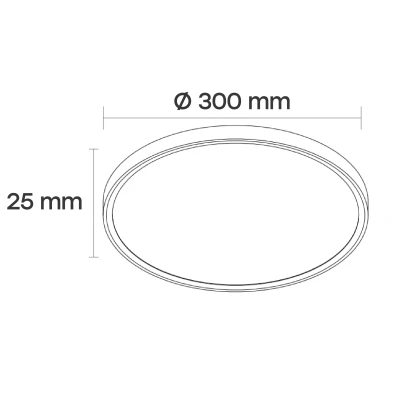 LED Waterproof luminaire 24W, 3CCT, 2880Lm, IP44, Ø 300 x 25 mm