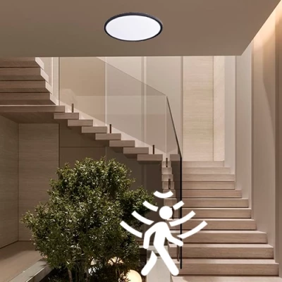 LED Waterproof luminaire with PIR motion sensor 24W, 3CCT, 2880Lm, IP44, Ø 300 x 25 mm