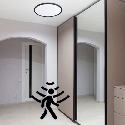 LED Waterproof luminaire with PIR motion sensor 40W, 3CCT, 4800Lm, IP44, Ø 500 x 27 mm