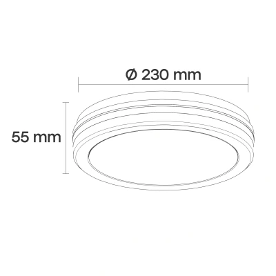 LED ūdensizturīgs apgaismojums ar PIR kustības sensoru 20W, 3CCT, 2400Lm, IP65, Ø 230 x 55 mm