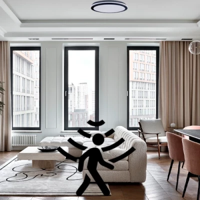 LED Waterproof luminaire with PIR motion sensor 40W, 3CCT, 4800Lm, IP65, Ø 400 x 55 mm