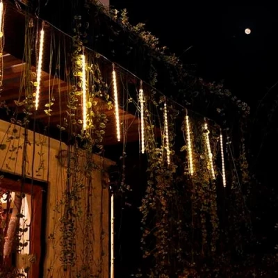 Рождественская гирлянда - звездный дождь для помещений и улицы, 80cm, 8 шт, теплый белый, IP44