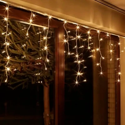 Christmas garland - icicles for facades and indoors, warm white, 5x0.7m, 13W, IP44, 216 LED